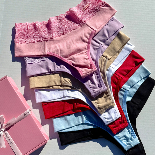 Wide Cotton Panty with Lace Waistband