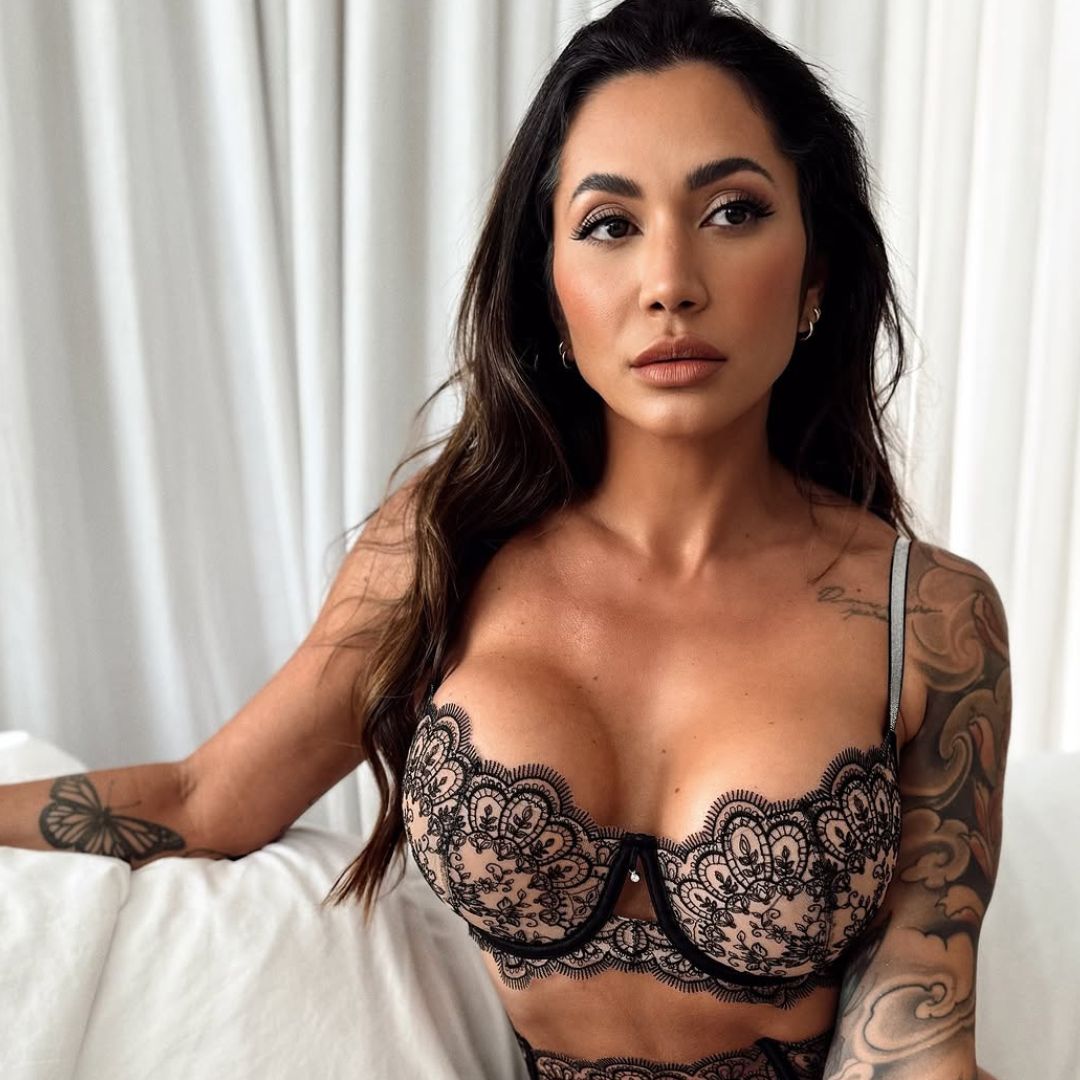 Embroidered Black Lace Set with Shimmering Straps