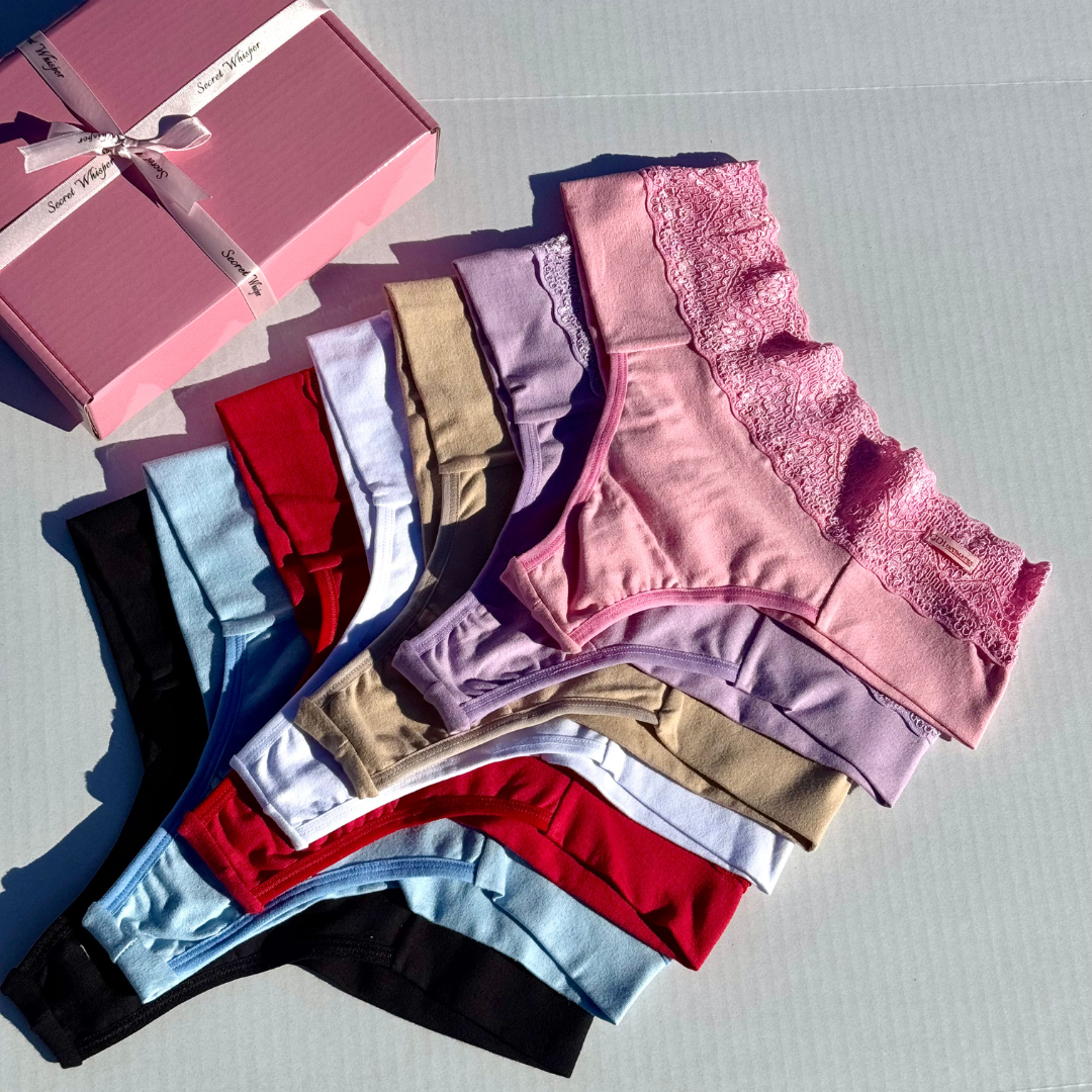 Wide Cotton Panty with Lace Waistband