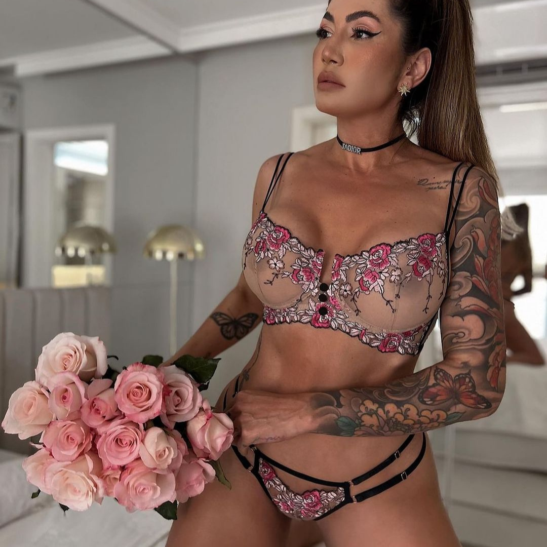 Elegant Lingerie with Embroidered Tulle